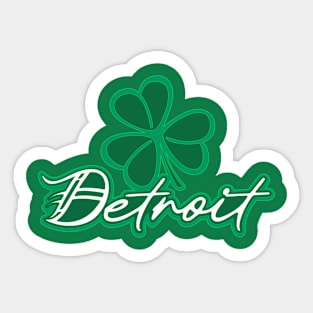 Detroit Irish Shamrock Sticker